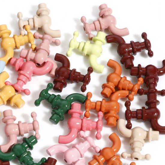 Immagine di Lega di Zinco Perline per la Creazione di Gioielli con Ciondoli Fai-da-te A Colori Misti Casuali Rubinetto Smalto Circa 15mm x 15mm, Foro:Circa 1.2mm, 10 Pz