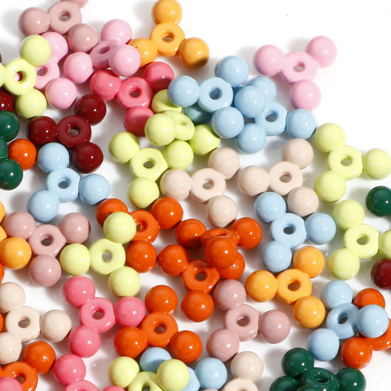 Immagine di Lega di Zinco Perline per la Creazione di Gioielli con Ciondoli Fai-da-te A Colori Misti Casuali Triangolo Smalto Circa 11mm x 10mm, Foro:Circa 1.2mm, 10 Pz