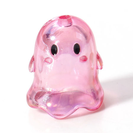 Bild von Acryl Perlen für die DIY-Schmuckherstellung Fuchsie Halloween Elfe Transparent ca. 17mm x 15mm, Loch:ca. 1.8mm, 5 Stück