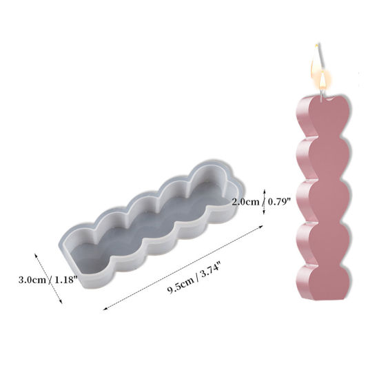 Изображение Силикон Форма из смолы для изготовления мыла в форме свечи своими руками Сердце Белый 9.5см x 3см, 1 ШТ