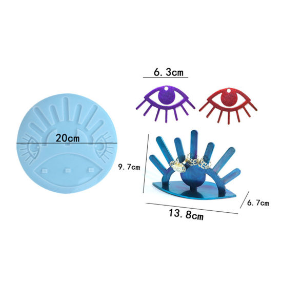 Изображение Силикон Форма из смолы для домашнего хранения своими руками Круглые Глаз Белый 20см диаметр, 1 ШТ