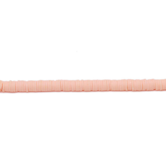 3 連 （約 330 - 350PCS /一連） 粘土 Katsuki ビーズ 円形 やまぶきいろ 約 4mm直径、 穴：約 1.1mm、 長さ： 40.5cm - 40cm、 の画像