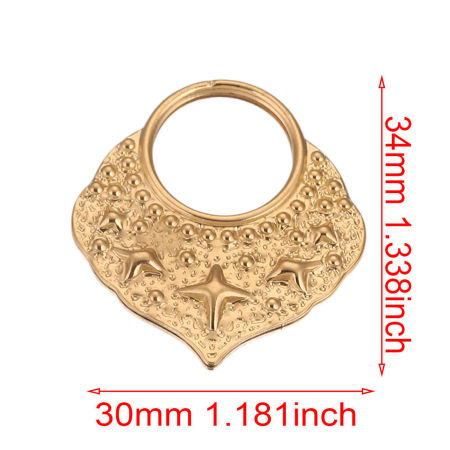 Bild von 304 Edelstahl Charms 18K Gold plattiert Herz 30mm x 34mm, 1 Stück