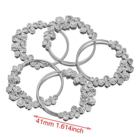 Bild von 304 Edelstahl Charms Rund Silberfarbe Blumenrattan 4.1cm D., 1 Stück