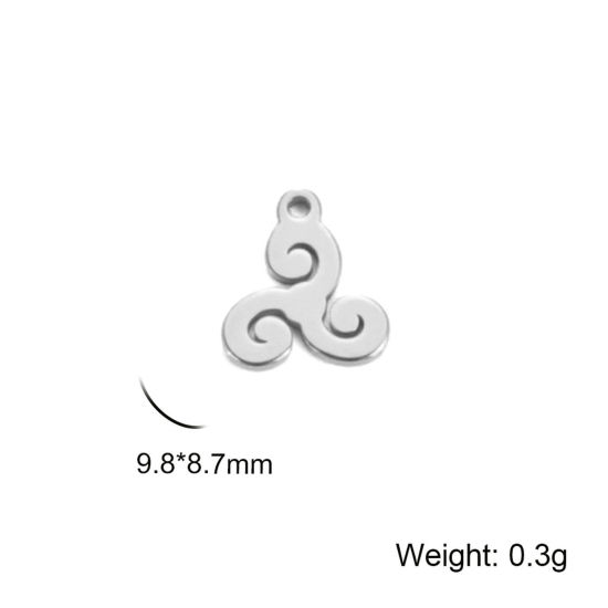 Immagine di 5 Pz 304 Acciaio Inossidabile Religione Charms Geometrica Tono Argento Filigrana 10mm x 8.5mm