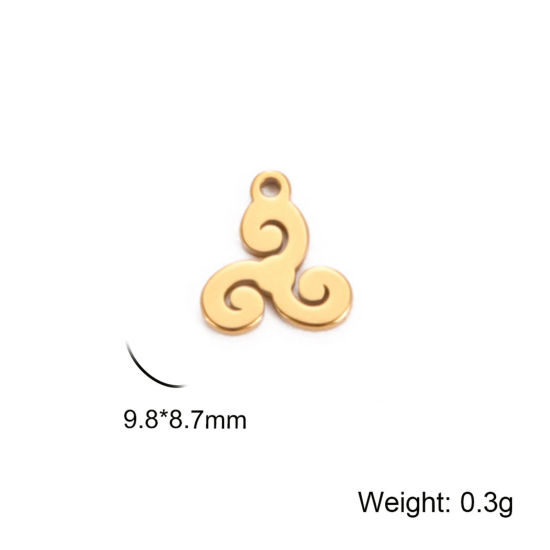 Immagine di 5 Pz 304 Acciaio Inossidabile Religione Charms Geometrica Oro Placcato Filigrana 10mm x 8.5mm