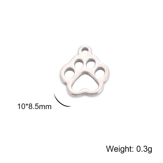Imagen de 5 Unidades 304 Acero Inoxidable Colgantes Charms Garra Tono de Plata 10mm x 8.5mm