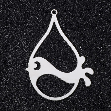 Immagine di 5 Pz 304 Acciaio Inossidabile Filigree Stamping Ciondoli Ovale Tono Argento Filigrana 40mm x 30mm