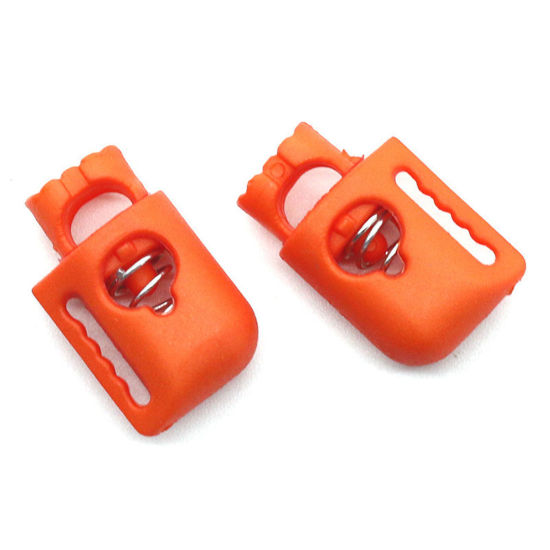 Image de 10 Pcs Arrêt Cordon en Plastique Orange 22mm x 13.8mm