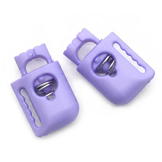 Image de 10 Pcs Arrêt Cordon en Plastique Prune 22mm x 13.8mm