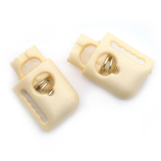 Image de 10 Pcs Arrêt Cordon en Plastique Beige 22mm x 13.8mm