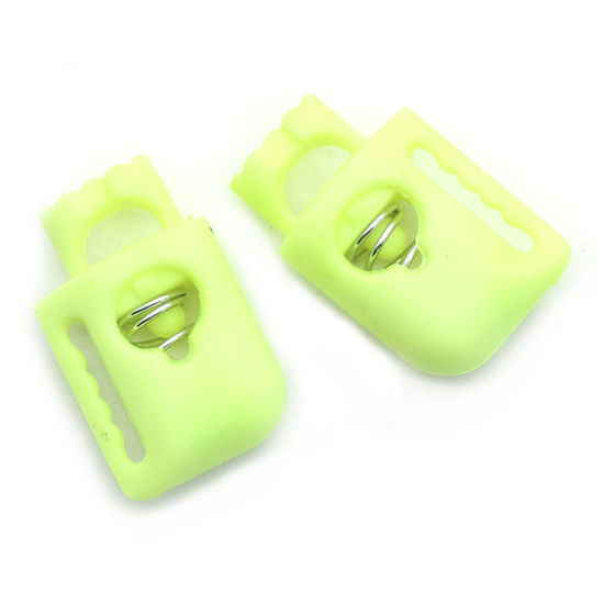 Image de 10 Pcs Arrêt Cordon en Plastique Vert Fluorescent 22mm x 13.8mm