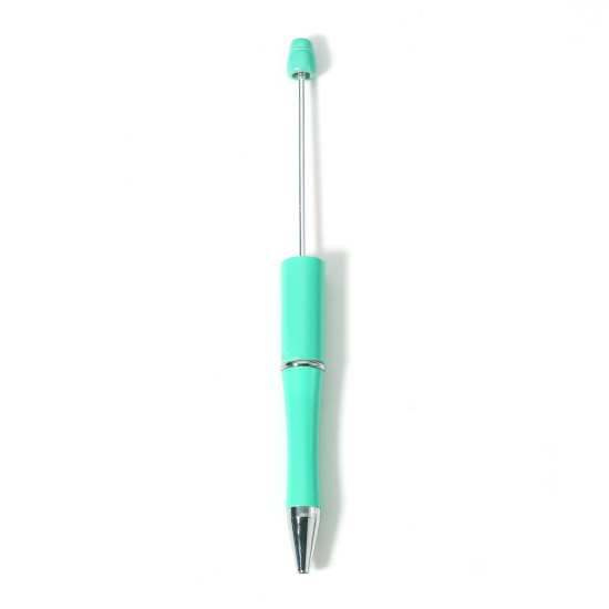 Picture of 5 PCs Plastic Beadable Pens Ballpoint Pen For Office School Stationery Green Blue Can Open 14.8cm