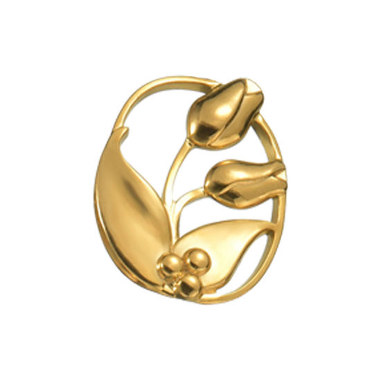 Immagine di 1 Pz Placcatura Sottovuoto 304 Acciaio Inossidabile Retrò Ciondoli Fiore del Tulipano Oro Placcato 22mm x 17.5mm