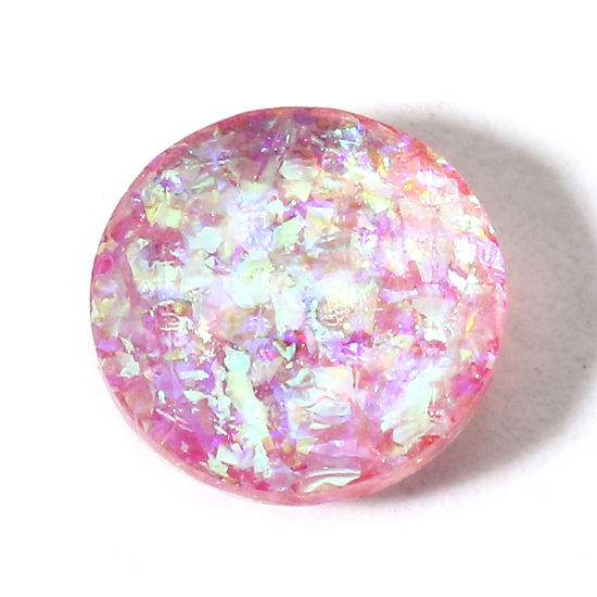 1 個 オパール （高温/染め ) カボション 円形 ピンク 8mm直径 の画像