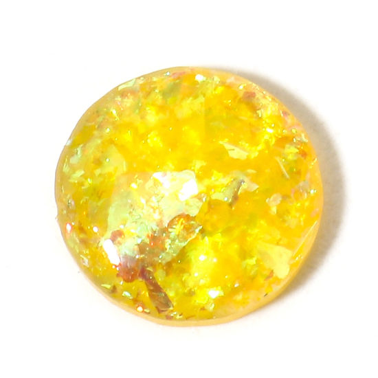 1 個 オパール （高温/染め ) カボション 円形 黄色 8mm直径 の画像
