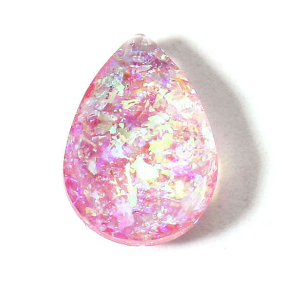 Picture of 1 Piece Opal ( Heated/Dyed ) Dome Seals Cabochon Drop Pink 10mm x 7mm