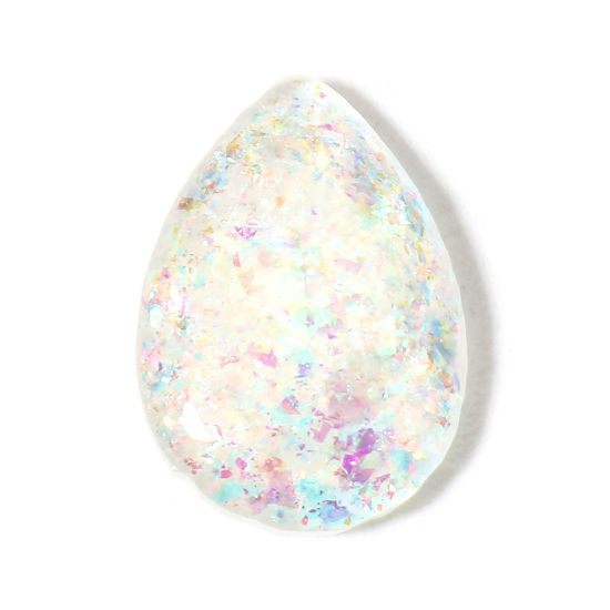 Bild von 1 Stück Opal ( Hitzebehandlung/gefärbt ) Dom Cabochon Verzierung Tropfen Transparent 11.5mm x 8mm