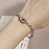 Picture of 5 PCs Link Cable Chain Lobster Clasp Bracelets Heart Silver Tone & Antique Silver Color 20cm(7 7/8") long