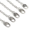 Picture of 5 PCs Link Cable Chain Lobster Clasp Bracelets Heart Silver Tone & Antique Silver Color 20cm(7 7/8") long