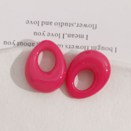 Image de 2 Pcs Pendentifs en Résine Goutte d'Eau Creux Rouge 3cm x 2.3cm