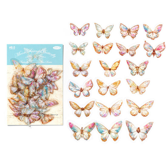 Picture of 1 Set ( 40 PCs/Set) PET Insect DIY Scrapbook Deco Stickers Multicolor Butterfly Animal 16cm x 10cm