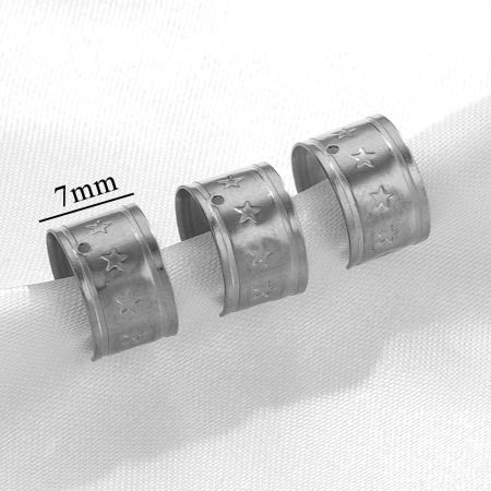 Image de 10 Pcs Boucles d'Oreille pour Cartilage en 304 Acier Inoxydable Forme de U Argent Mat Etoile 10mm x 7mm