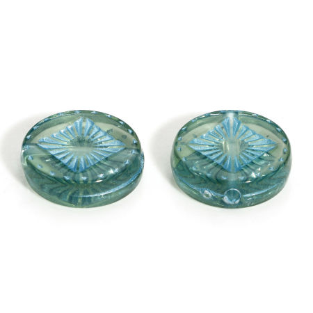 Picture of Acrylic Retro Beads For DIY Jewelry Making Multicolor Round Rhombus Plating About 15mm Dia.