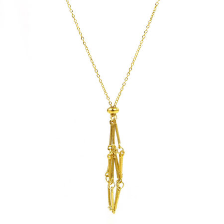 Picture of 1 Piece Eco-friendly PVD Vacuum Plating Simple 18K Gold Plated 304 Stainless Steel Link Cable Chain Swipeable Empty Stone Holder Cage Necklace 44cm(17.3") long, Chain Size: 1.4mm