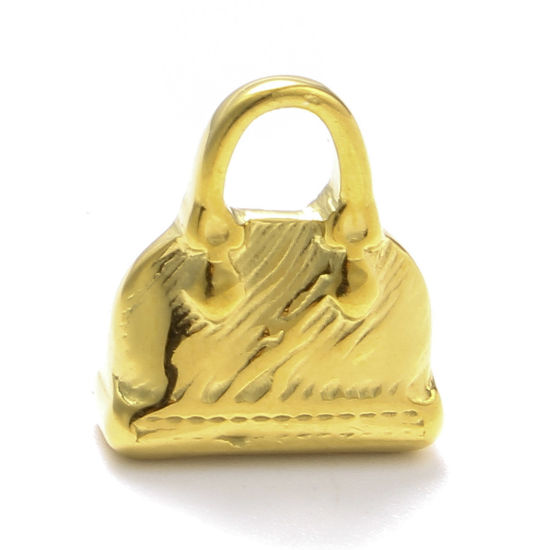 Immagine di 1 Pz Placcatura Sottovuoto 304 Acciaio Inossidabile Elegante Ciondoli Borsa Oro Placcato 16mm x 14.5mm