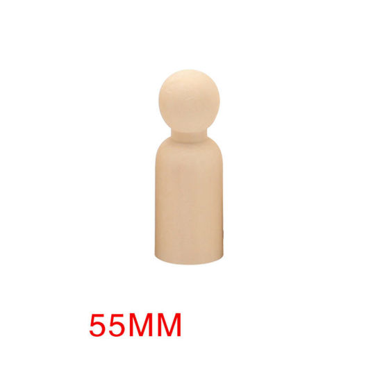 Picture of 10 PCs Wood Unfinished Blank Peg Doll Bodies For DIY Painting Craft Ornament Natural Human 5.5cm