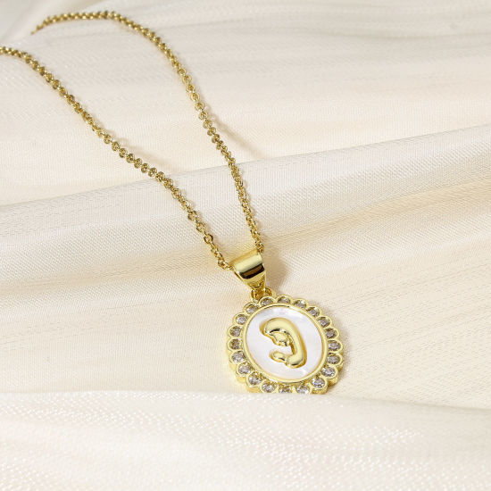 Изображение 1 ШТ Латунь День матери Подвески Овальные 18K настоящее золото с покрытием мама Бижутерия усыпанная мелким фианит Прозрачный Искусственный Циркон 24мм x 14мм