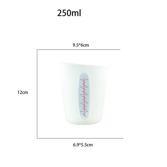 Bild von 1 Piece ( 250ml ) Silicone Measuring Cup White 12cm x 9.5cm