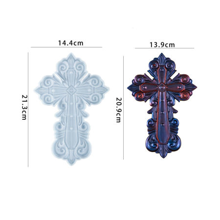 Изображение 1 Piece Silicone Resin Mold For Home Decoration DIY Making Cross White 21.3cm x 14.4cm