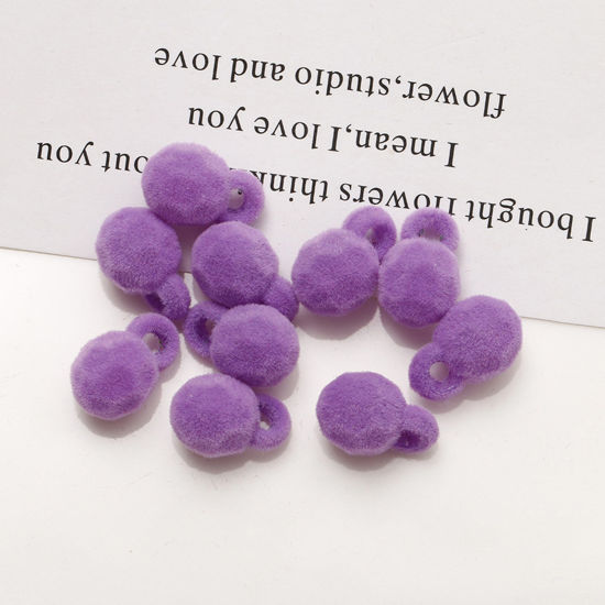 Picture of 10 PCs Acrylic Charms Grape Fruit Purple Flocking 12mm x 7mm