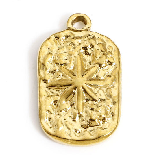 Изображение 1 ШТ Экологичное вакуумное PVD-покрытие 304 Нержавеющая Сталь галактика Подвески 18K позолоченный Овальные Звезда 18мм x 11мм