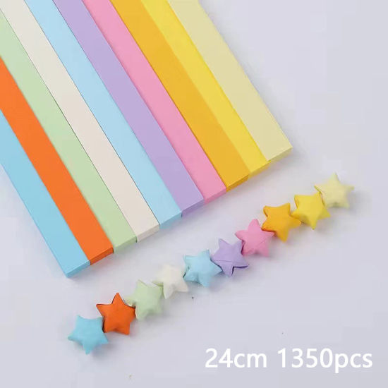 Picture of 1 Packet ( 1350 PCs/Set) Paper Origami Folding Paper Strips Lucky Stars DIY Handmade Arts Multicolor Strip 24cm