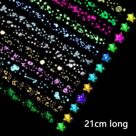 Picture of 1 Packet Paper Origami Folding Paper Strips Lucky Stars DIY Handmade Arts Multicolor Strip Glow In The Dark Luminous 21cm