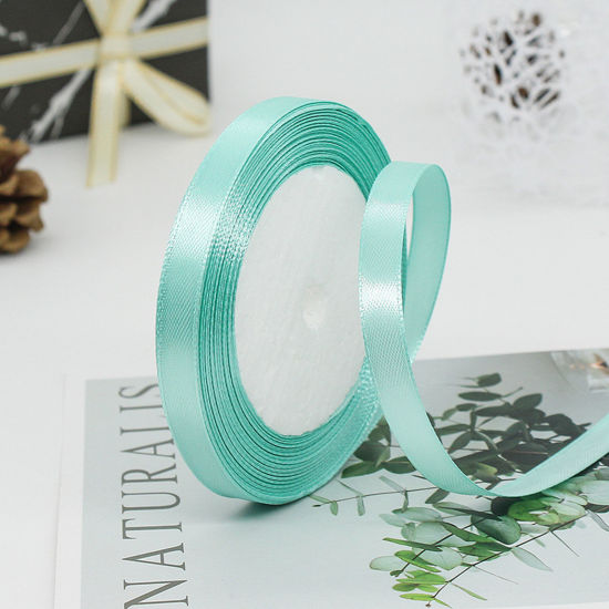 Picture of 1 Roll (Approx 25 Yards/Roll) Satin Ribbon DIY Wedding Party Gift Wrapping Sewing Craft Decoration Grass Green 10mm