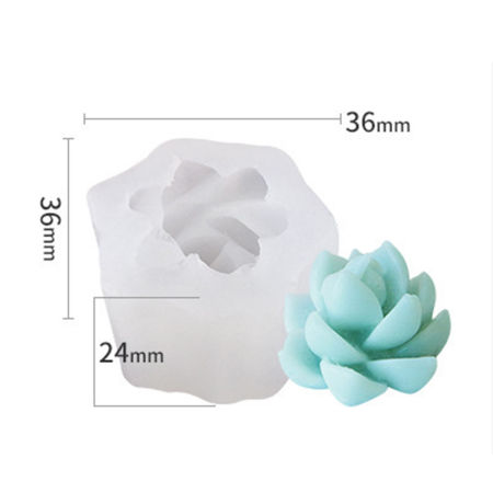 Picture of Silicone Resin Mold For Candle Soap DIY Making Succulent Plant Cactus 3D White