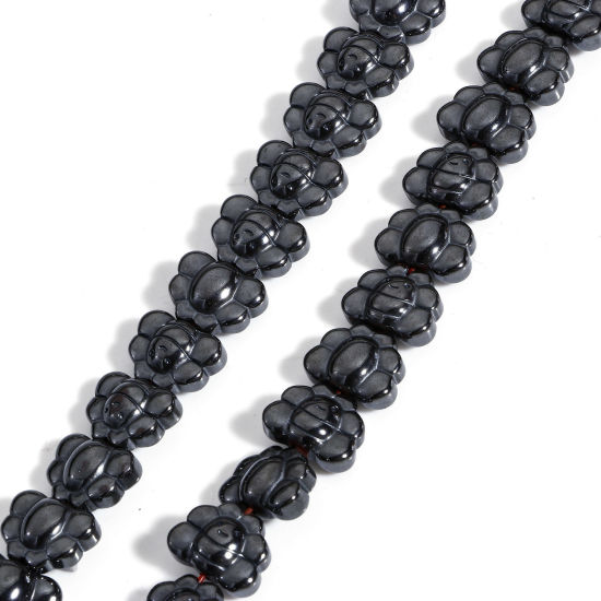 Picture of 1 Strand (Approx 45 PCs/Strand) (Grade A) Hematite ( Natural ) Beads For DIY Charm Jewelry Making Bee Animal Black About 12mm x 9mm, Hole: Approx 1mm, 40cm(15 6/8") long