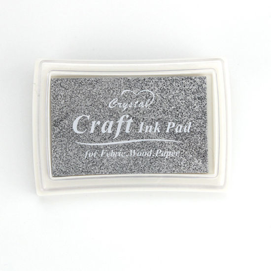 Picture of 1 Piece Sponge Ink Pad Rectangle Silver Color 7.8cm x 5.5cm