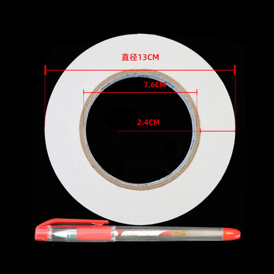 Picture of 1 Roll (Approx 50 M/Roll) Paper Double Sided Sticker Adhesive Tape White 1cm
