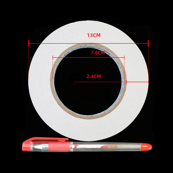 Picture of 1 Roll (Approx 50 M/Roll) Paper Double Sided Sticker Adhesive Tape White 1.5cm