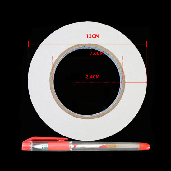 Picture of 1 Roll (Approx 50 M/Roll) Paper Double Sided Sticker Adhesive Tape White 3cm