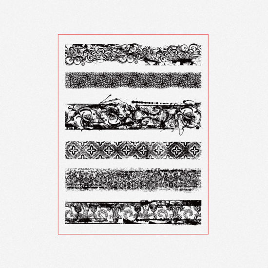 Bild von 1 Set ABS Plastik Stempel Rechteck Weiß, Blumen Muster 20cm x 15cm