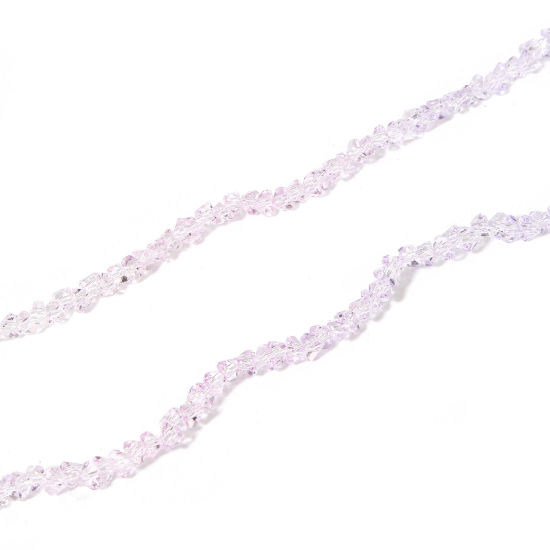 Image de 2 Enfilades (env. 130 Pcs/Enfilade) Perles pour DIY Fabrication de Bijoux de Breloquee en Verre Triangle Multicolore Transparent, 4mm x 3mm, Trou: 0.6mm, 35cm long