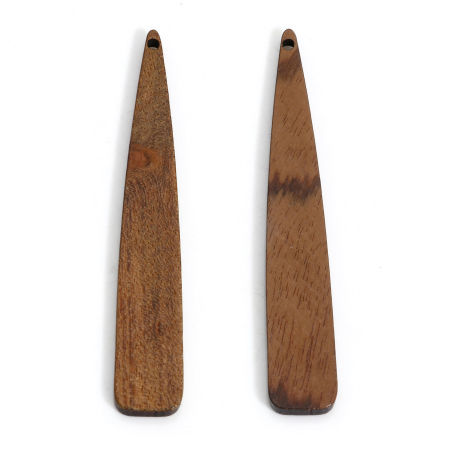 Bild von 5 Stück Nussbaum Geometrisch Anhänger Braun Tropfen 5.4cm x 0.9cm