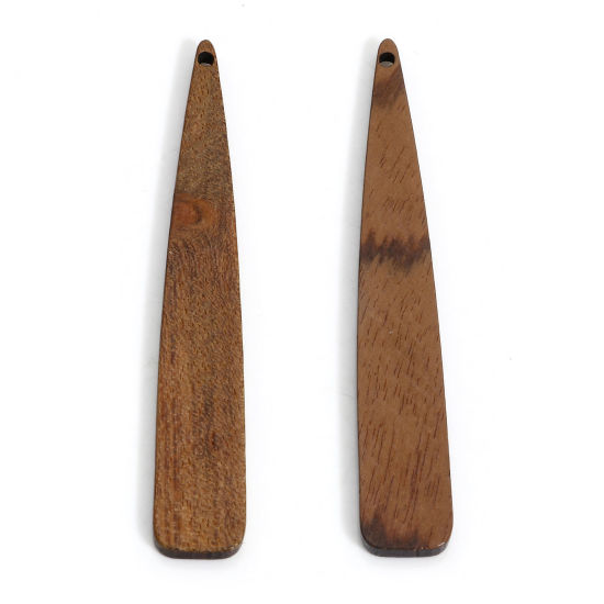 Bild von 5 Stück Nussbaum Geometrisch Anhänger Braun Tropfen 5.4cm x 0.9cm