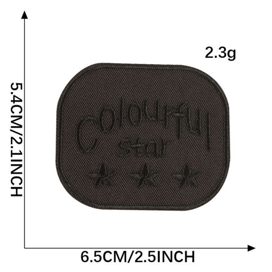 5 個 テリレン 粘着パッチアップリケ DIY スクラップブッキング クラフト 黒 6.5cm x 5.4cm の画像